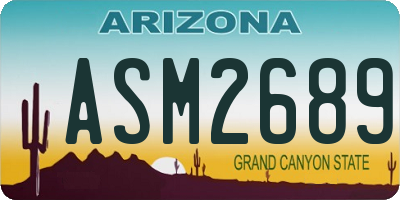 AZ license plate ASM2689