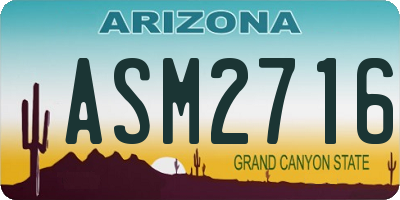 AZ license plate ASM2716