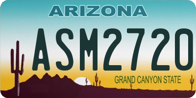 AZ license plate ASM2720
