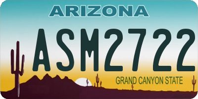 AZ license plate ASM2722