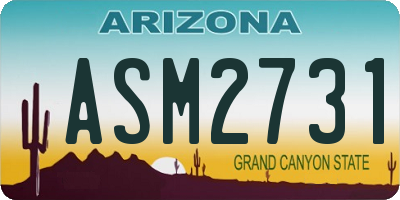 AZ license plate ASM2731