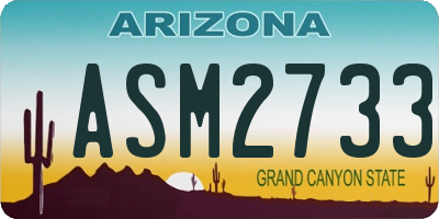 AZ license plate ASM2733