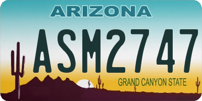AZ license plate ASM2747