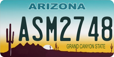 AZ license plate ASM2748