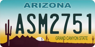 AZ license plate ASM2751