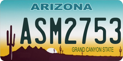 AZ license plate ASM2753