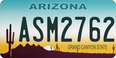 AZ license plate ASM2762