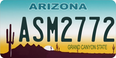 AZ license plate ASM2772