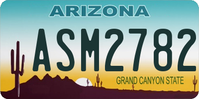AZ license plate ASM2782