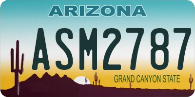 AZ license plate ASM2787