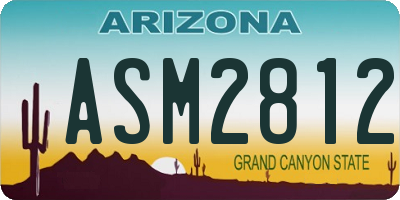 AZ license plate ASM2812