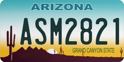 AZ license plate ASM2821