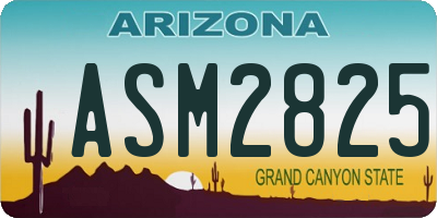 AZ license plate ASM2825