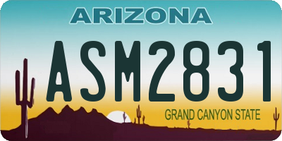 AZ license plate ASM2831