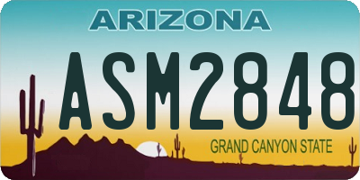 AZ license plate ASM2848
