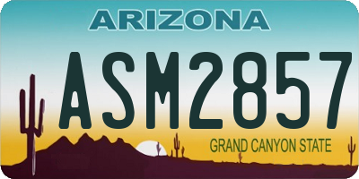 AZ license plate ASM2857