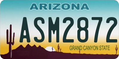AZ license plate ASM2872