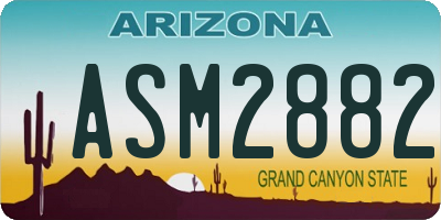 AZ license plate ASM2882