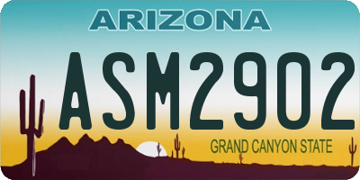 AZ license plate ASM2902