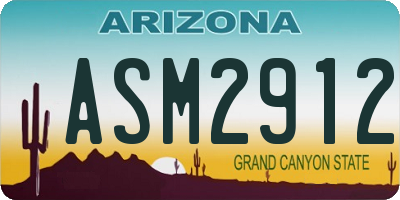 AZ license plate ASM2912