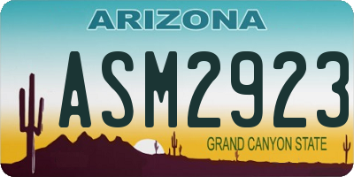 AZ license plate ASM2923