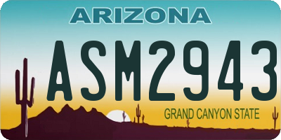AZ license plate ASM2943