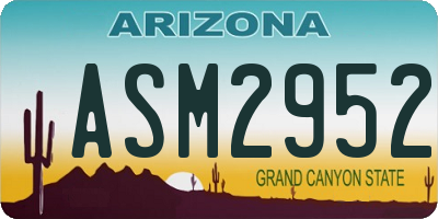 AZ license plate ASM2952