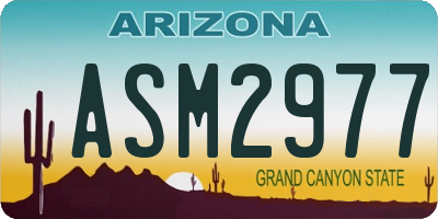 AZ license plate ASM2977