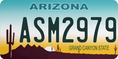 AZ license plate ASM2979