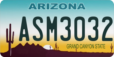 AZ license plate ASM3032