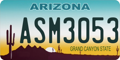 AZ license plate ASM3053