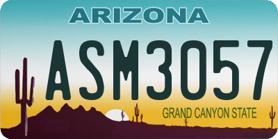 AZ license plate ASM3057