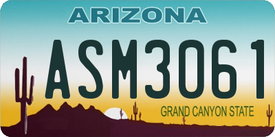 AZ license plate ASM3061