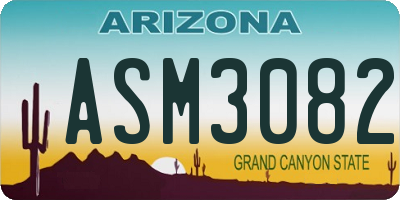 AZ license plate ASM3082