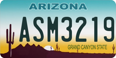 AZ license plate ASM3219