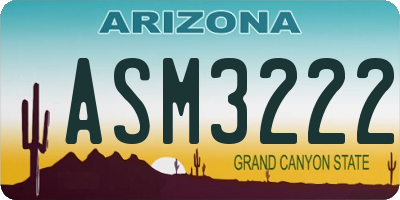 AZ license plate ASM3222