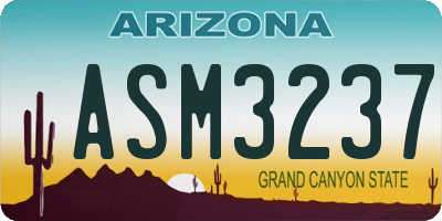 AZ license plate ASM3237