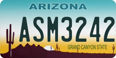 AZ license plate ASM3242