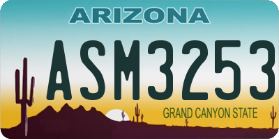 AZ license plate ASM3253