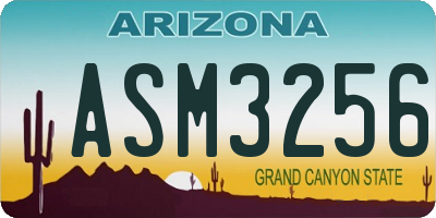 AZ license plate ASM3256