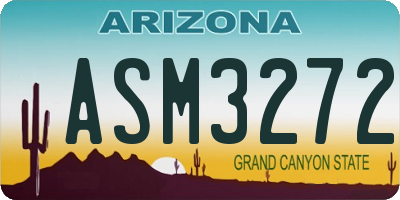 AZ license plate ASM3272