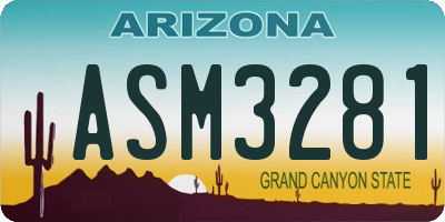 AZ license plate ASM3281