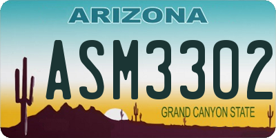 AZ license plate ASM3302