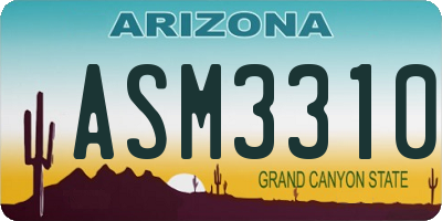 AZ license plate ASM3310