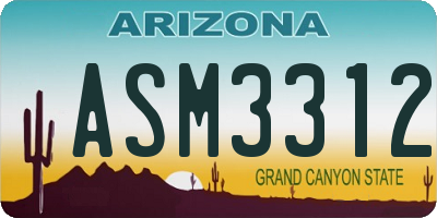 AZ license plate ASM3312