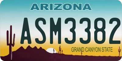 AZ license plate ASM3382