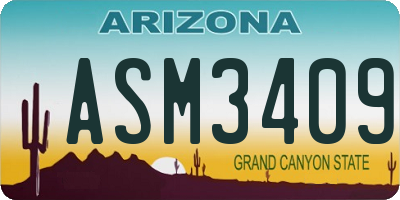 AZ license plate ASM3409