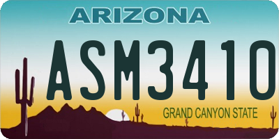 AZ license plate ASM3410