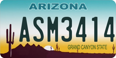 AZ license plate ASM3414