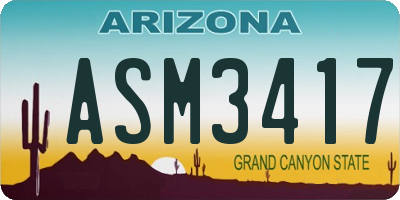 AZ license plate ASM3417